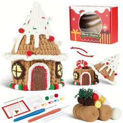Christmas House Crochet Kit for Beginners and Experienced, DIY Decoration