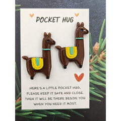Llama Pocket Hug Card Encouraging Mini Gift Special Birthday Present