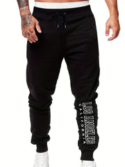 LA Print Men's Drawstring Sweatpants for Spring Autumn
