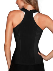 Tummy Control Body Shaper Tank Top Zipper Front Sleeveless