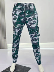 Paisley Pocket Drawstring Loose Cargo Pants Men's Casual Street Style Joggers