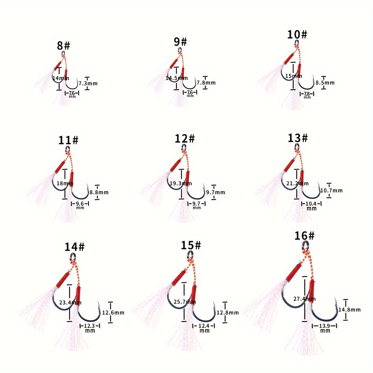 5pcs Slow & Fast Jigging Lure Hooks Fishing Tackle