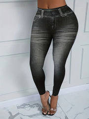Denim Print High Stretch Leggings
