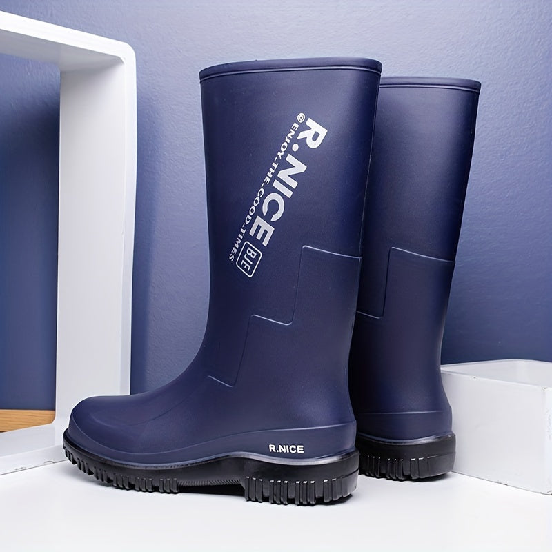 Men High Top Waterproof Rain Boots for Outdoor Walking Fishing