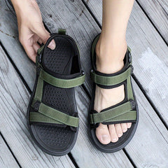 Men's Open Toe Hook And Loop Sandals Non Slip Comfortable Beach Shoes
