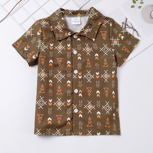 Boys Symbols Shirt Short Sleeves Button