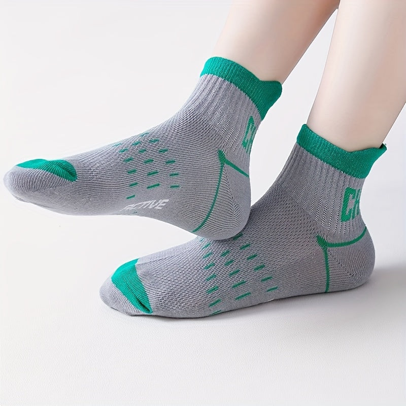 Boys Letters Print Sports Socks Thin Deodorant Breathable Cotton