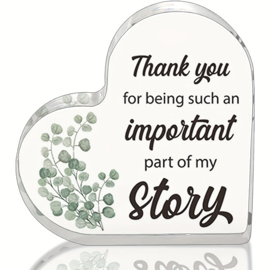 Acrylic Heart Keepsake Clear Sign 4x4 Inch Table Centerpiece Decor
