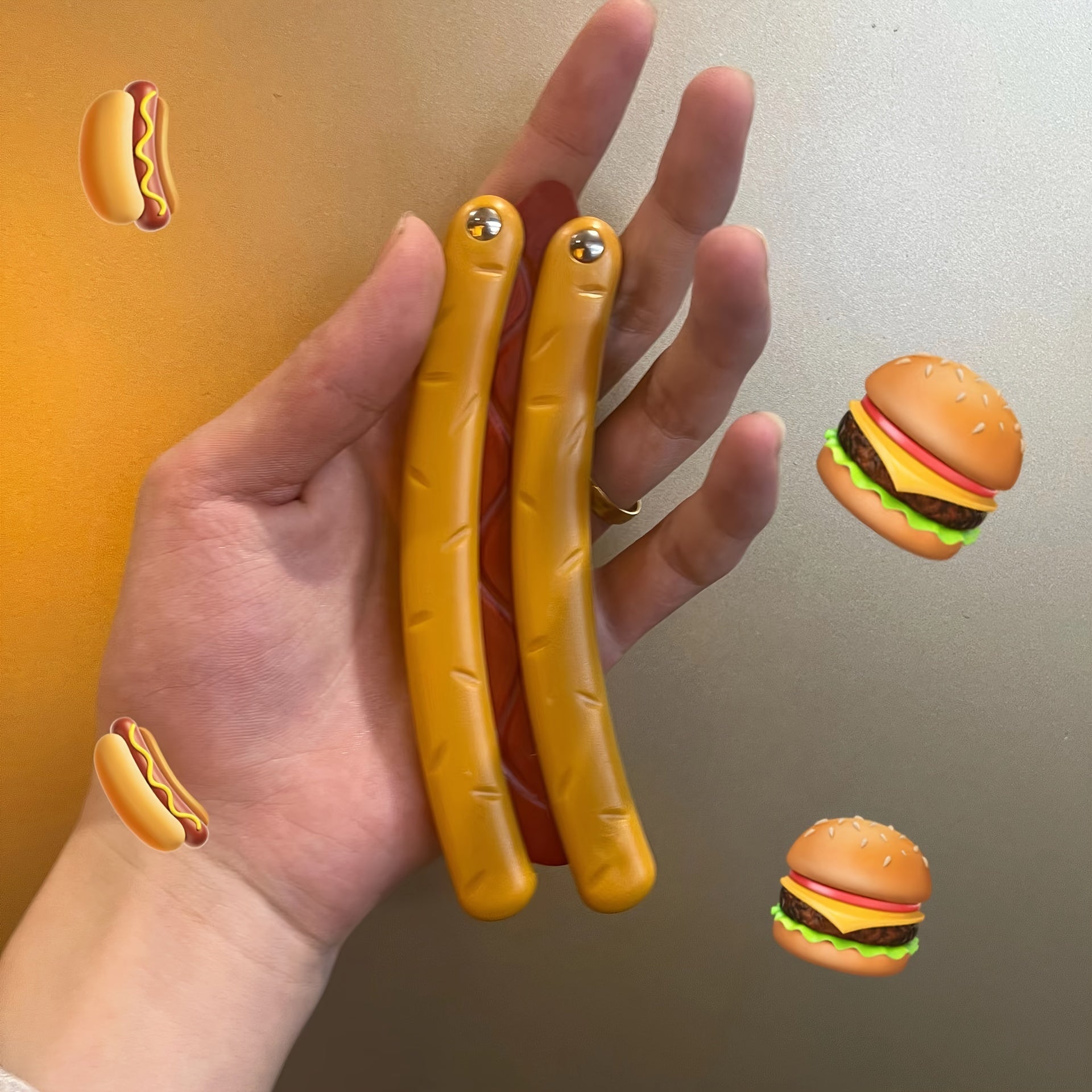 Hot Dog Decompression Toy for Throwing Training Butterfly Flat Plastic Safety