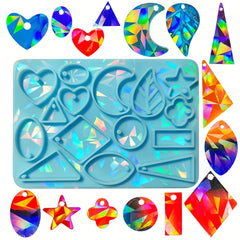 Holographic Laser Pendant Silicone Mold DIY Epoxy Resin Mold