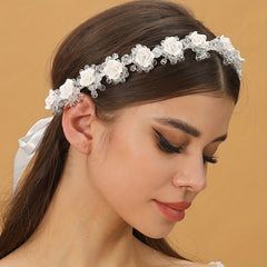Crystal Flower Headband Tiara for Women Hairband Bridal Wreath Wedding Hair