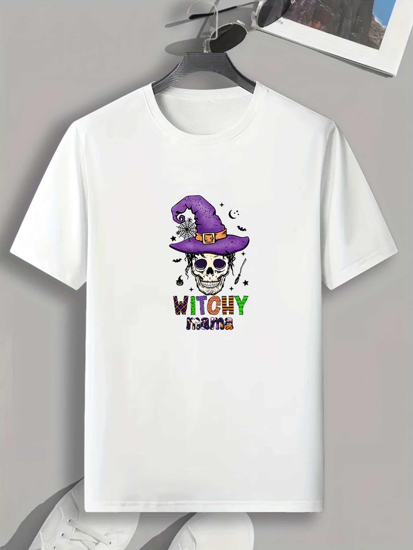 Halloween Witchy Mama Pattern Print Men's Sports T-Shirt