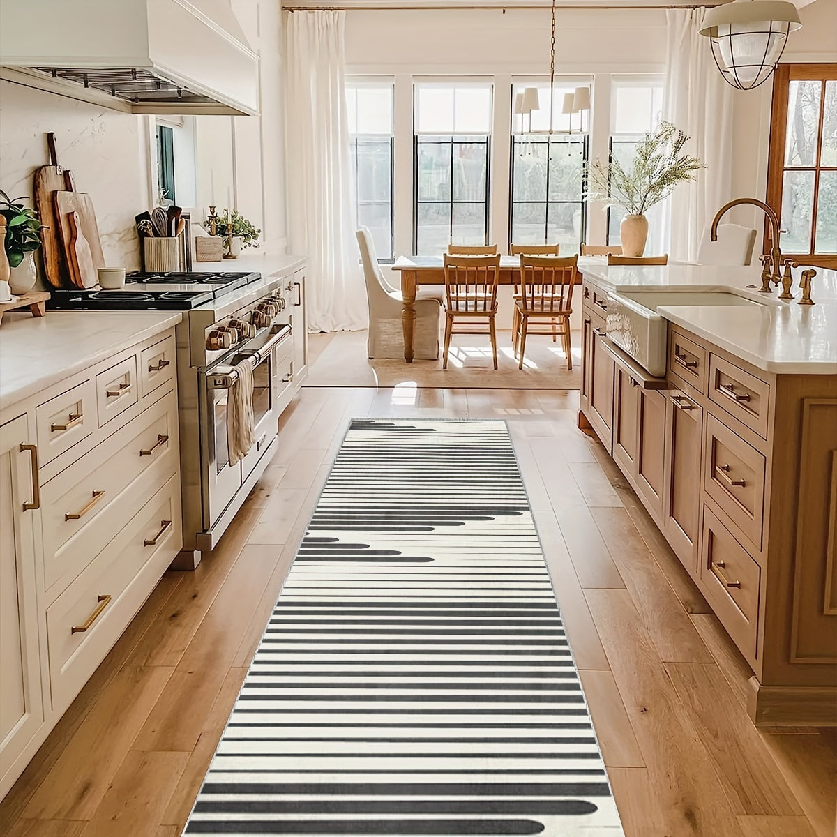 Soft Abstract Kitchen Rug Non Slip Machine Washable Durable