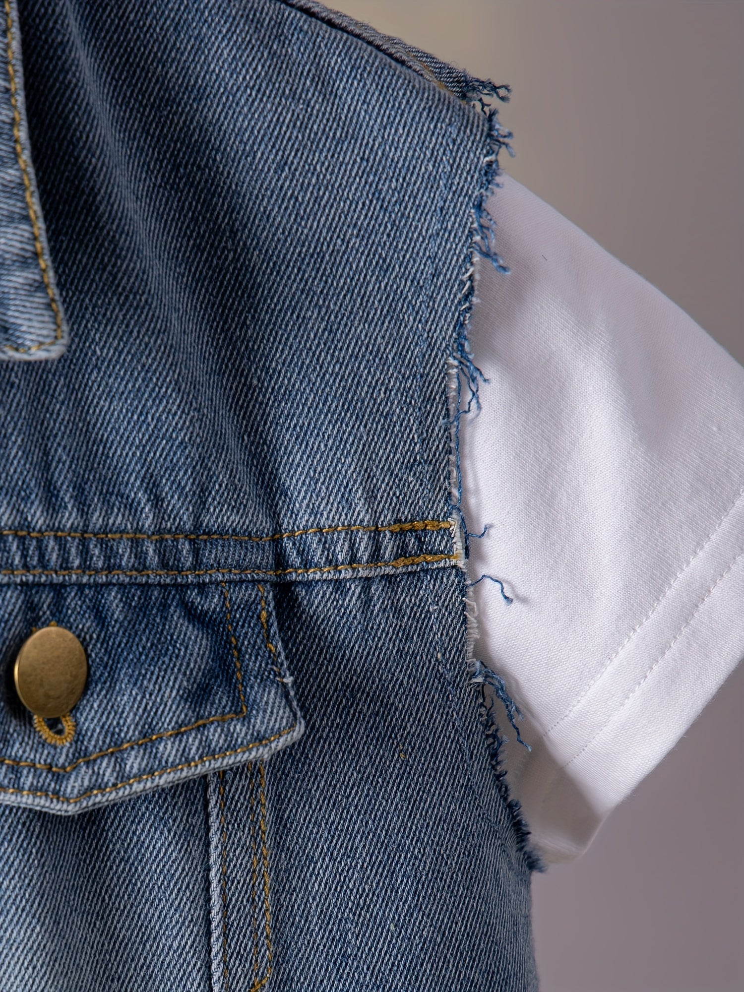 Girls Sleeveless Denim Vest Top for Street Outfit