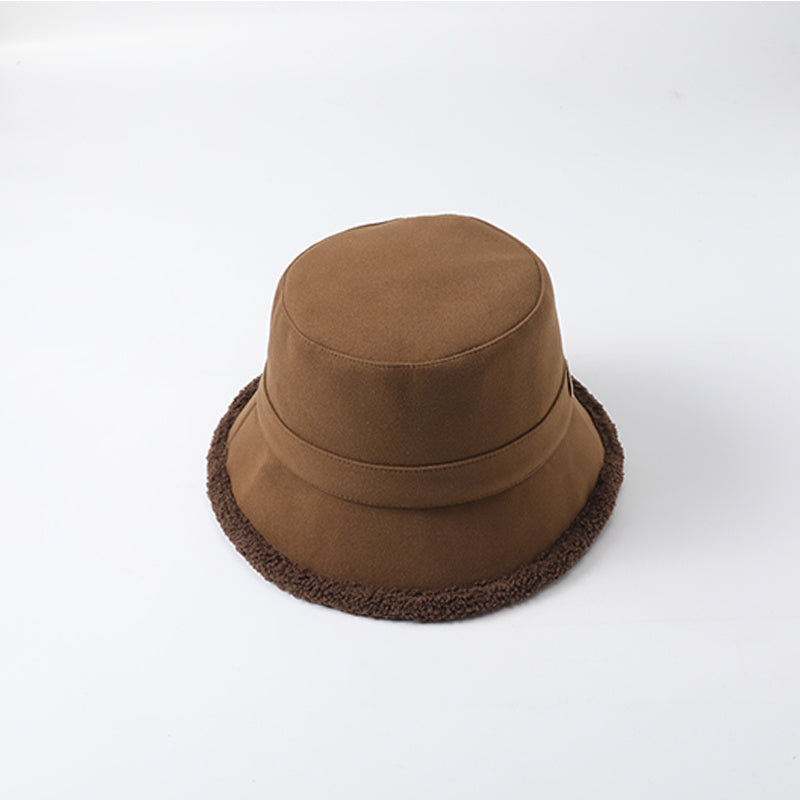 Women Winter Bucket Hat Solid Warm Hat Outdoor Casual Style Hat For Women Girls