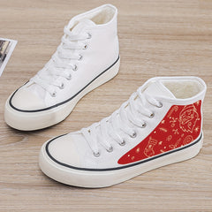 Christmas Plush Lined Thermal Chunky Canvas Sneakers
