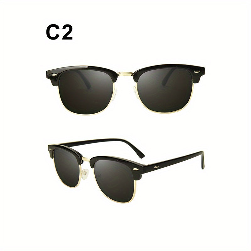 Men's Retro Round Frame Sunglasses UV400 Protection