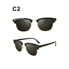 Men's Retro Round Frame Sunglasses UV400 Protection