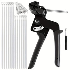 Cable Tie Cutter Tool Kit with 100 Metal Zip Ties