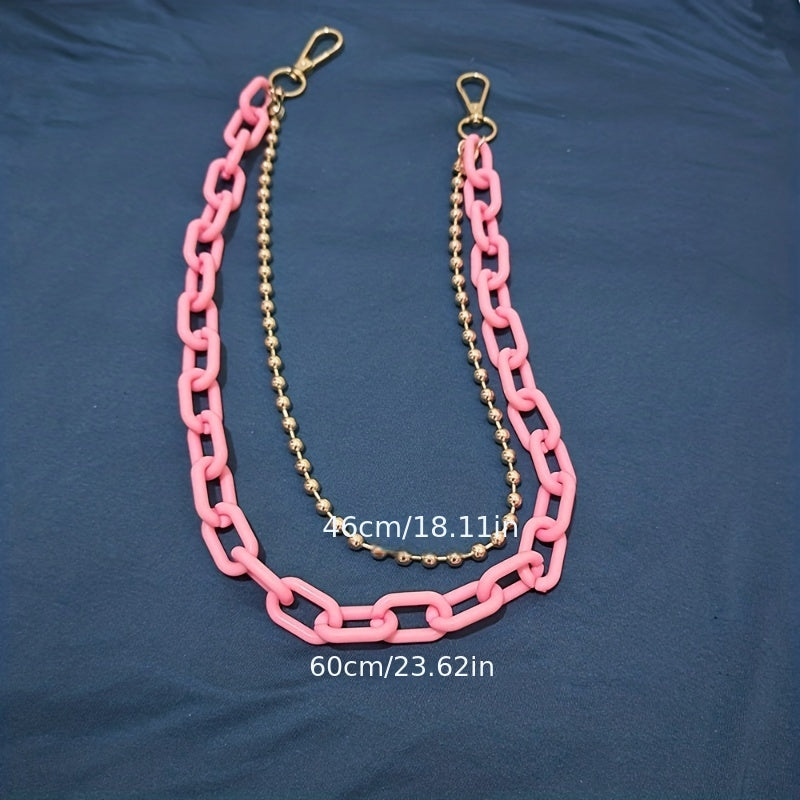 Multicolor Acrylic Heart Pants Trousers Chain Hip Hop Resin Chain Keychain