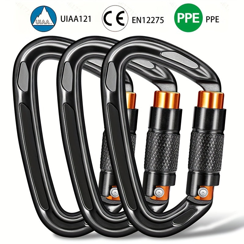 25KN Auto Locking Climbing Carabiner Outdoor Heavy Duty Aluminum Carabiner