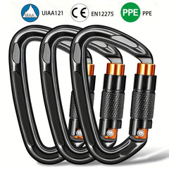 25KN Auto Locking Climbing Carabiner Outdoor Heavy Duty Aluminum Carabiner