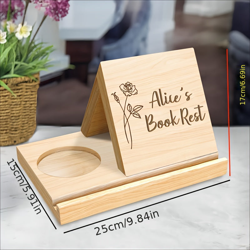 Triangular Wooden Bookshelf with Coffee Rack