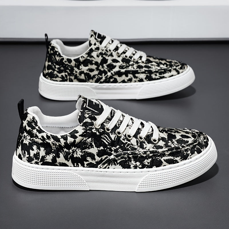 Men's Ink Wash Painting Canvas Sneakers Casual Walking Shoes