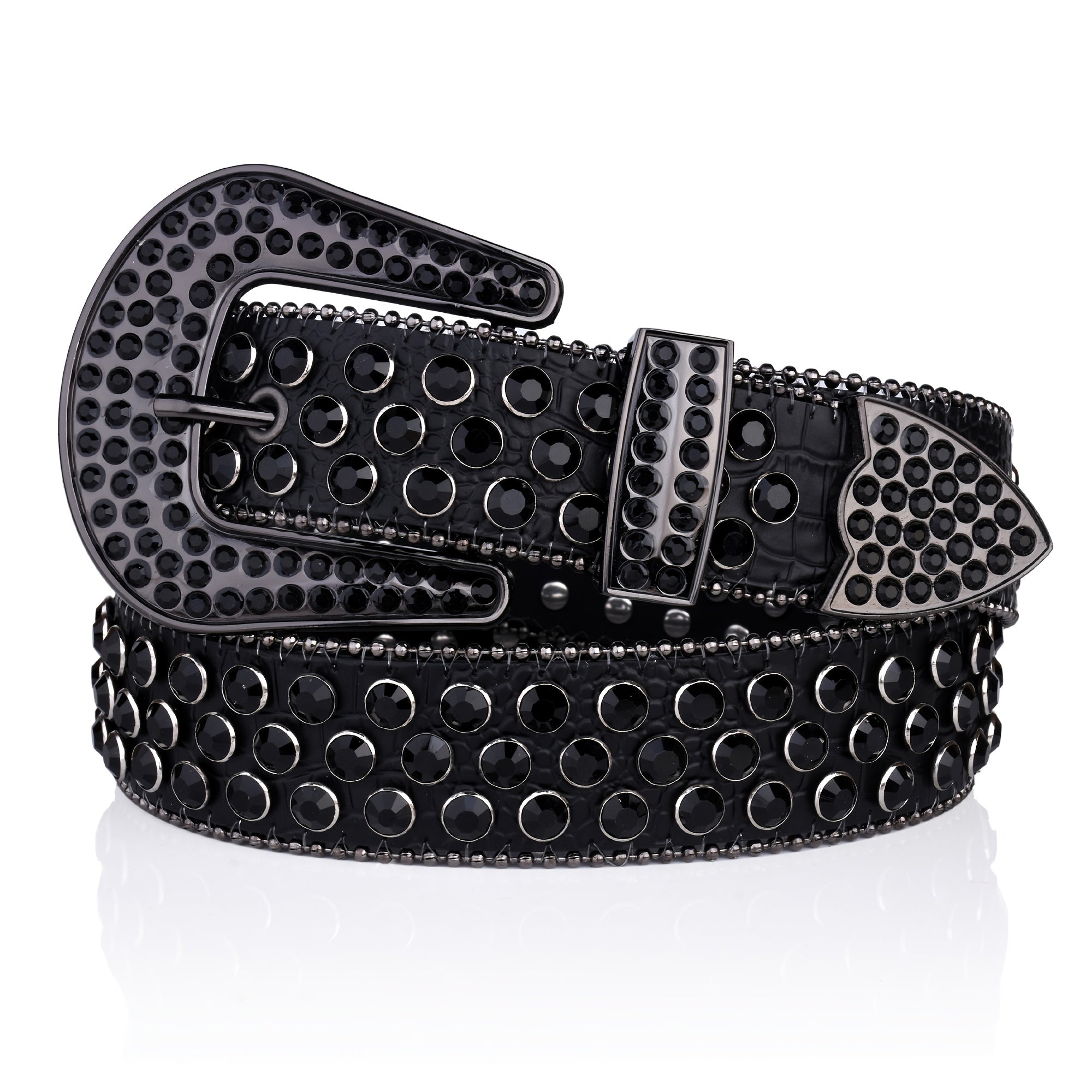 Studded Rhinestone Women Belt Pu Leather Wedding Party Couple Valentines