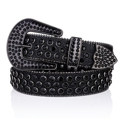 Studded Rhinestone Women Belt Pu Leather Wedding Party Couple Valentines