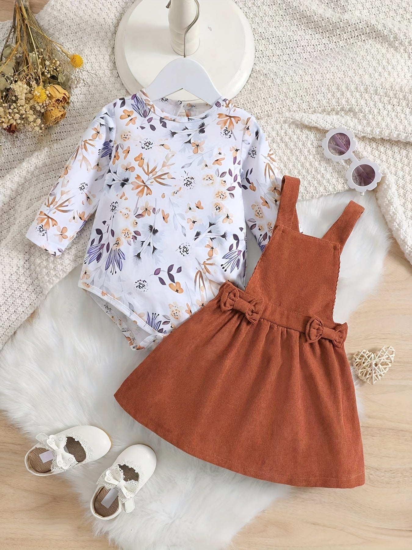 Toddler Baby Girls Long Sleeve T Shirt Top And Overall Dress