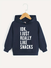 I LIKE SNACKS Boys Hooded Sweatshirt Spring Fall Kids Clothing