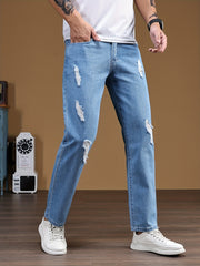 Men's Ripped Jeans Distressed Denim Pants Street Style