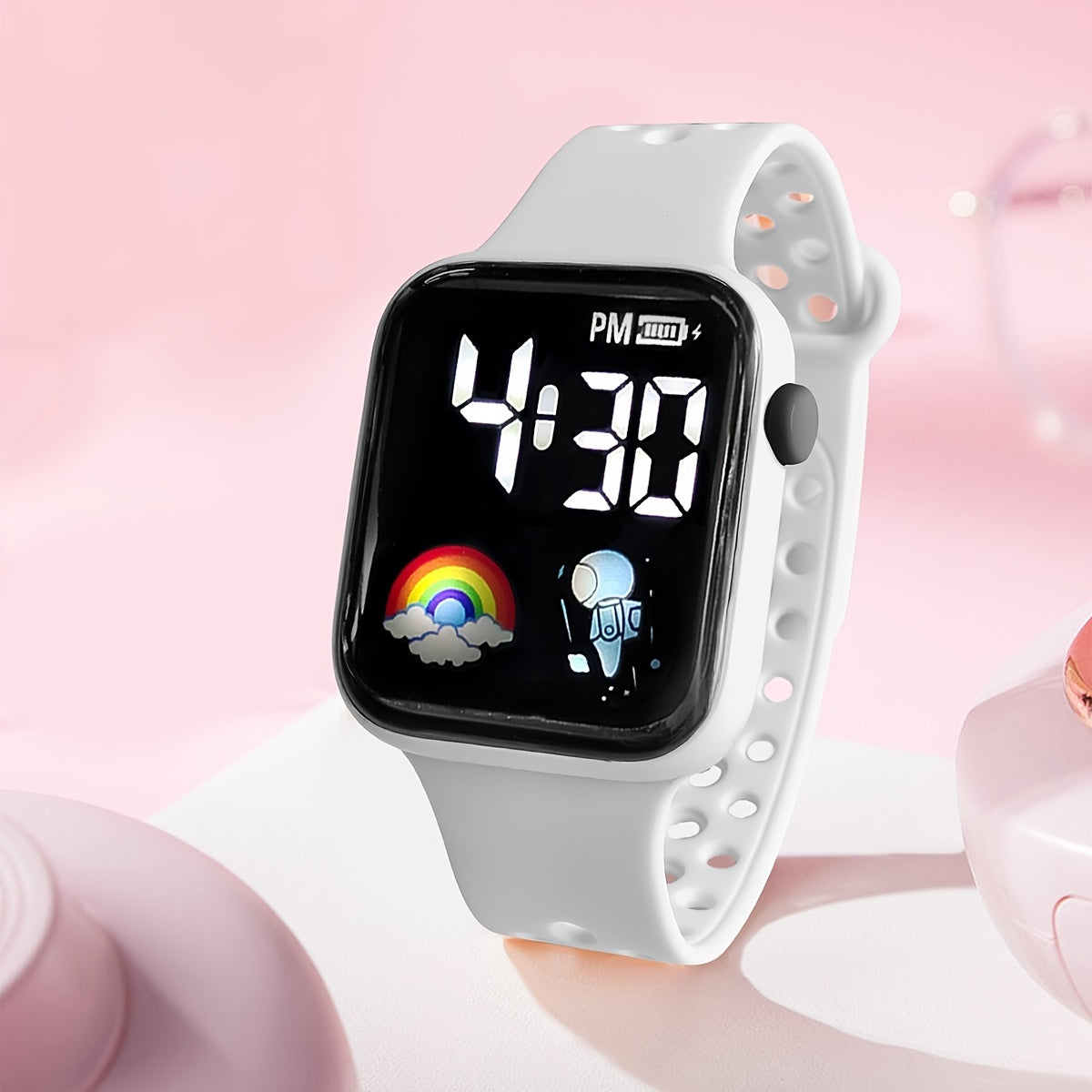Kids Rainbow Astronaut LED Sport Watch Electronic Wristwatch