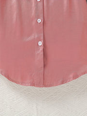 Girls' Casual Button Down Tunic Shirt Dress For Summer Outfit