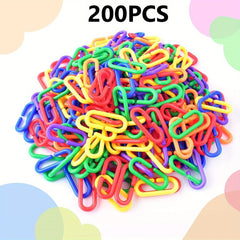 Rainbow Plastic Chain Links for Birds DIY C Clips Hooks and Swing Climbing Toys