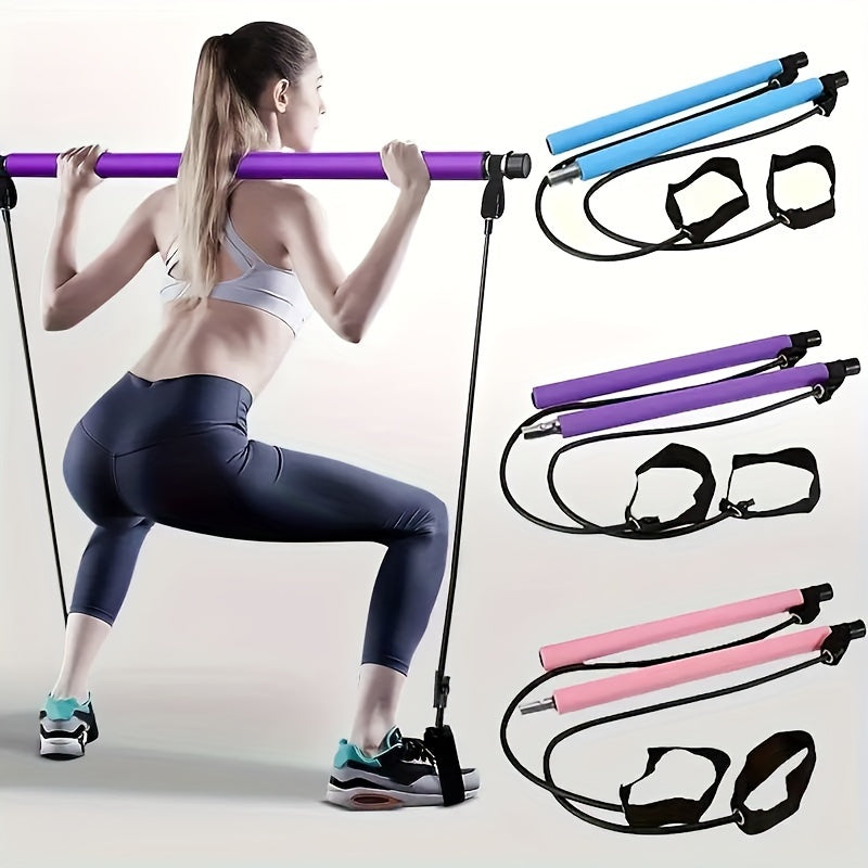 Pilates Bar with Tension Ropes for Full Body Fitness