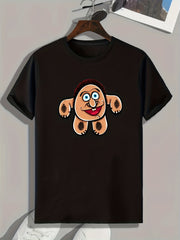 Funny Cartoon Pattern Print Men's Comfy Sports T-shirt
