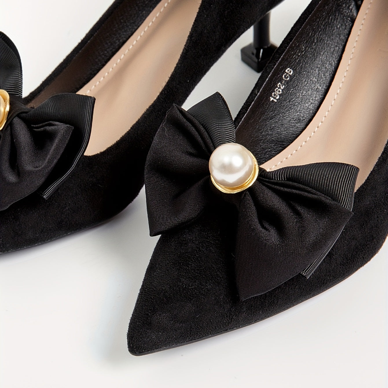 2pcs Faux Pearl Bowknot Shoe Clips For Wedding High Heels
