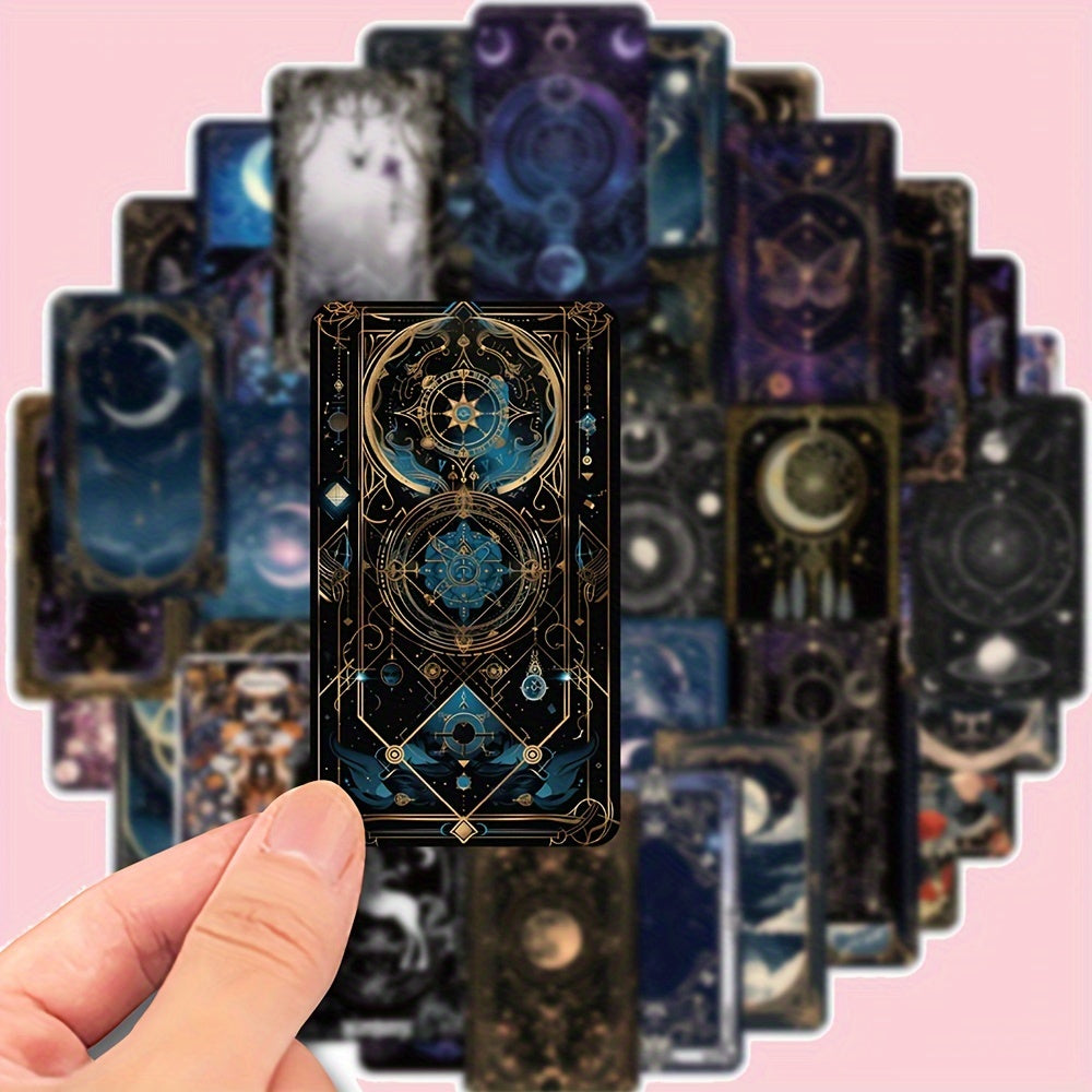 50pcs Star Moon Phase Flower Stickers for Winter Year
