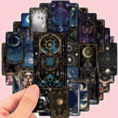 50pcs Star Moon Phase Flower Stickers for Winter Year