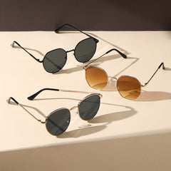 3 Pairs Round Metal Sunglasses UV400 Sun Shades