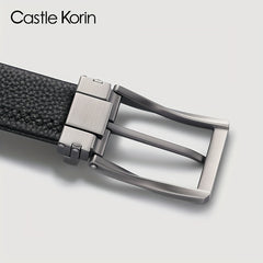 Men's Cowhide Leather Belt Needle Buckle Business Casual