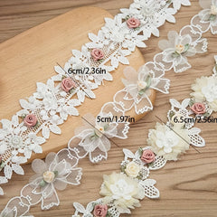 3D Flower Butterfly Lace Trim Ribbon Fabric Sewing Supplies Craft DIY