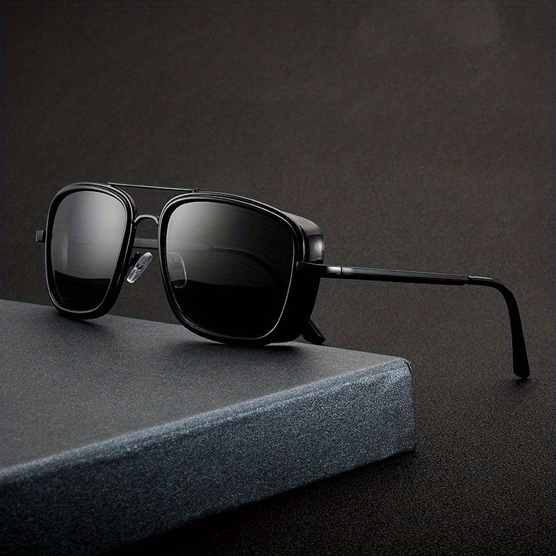 Men's Steampunk Sunglasses UV400 Copper Frame Eyewear with Case
