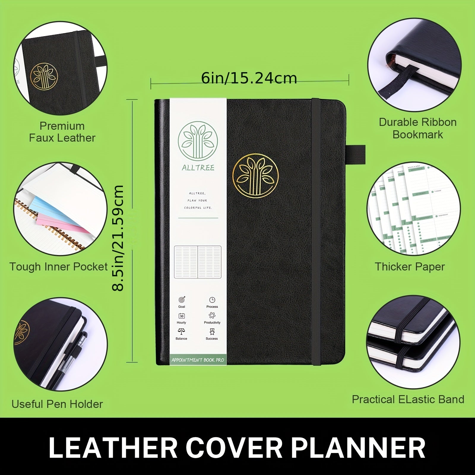 Planner PRO Hourly Schedule Undated 1 Year