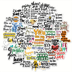 50pcs Positive Motivational Quote Stickers Waterproof Vinyl Stickers