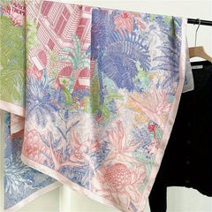 Satin Twill Scarf Print 70cm Square Scarf for Women