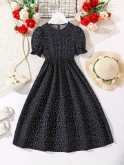 Girls Polka Dot Princess Dress - Party Beach Vacation Teen Summer Clothes