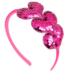 Baby Girls Glitter Sequin Heart Headband Hair Hoops